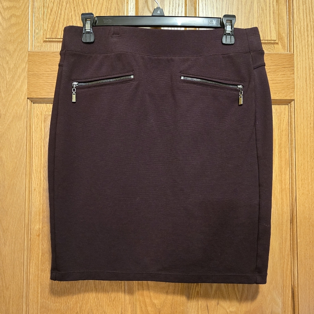 Liverpool Jeans Company Burgundy Pencil Mini Skirt for Work, Size 6/28